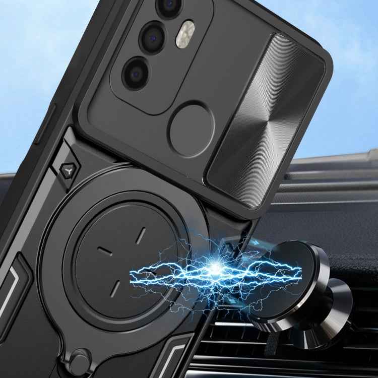 CD Texture Sliding Camshield Magnetic Holder Phone Case, For OPPO A53 4G, For OPPO A9 2020 / A5 2020 / A11x, For OPPO A79 5G Global