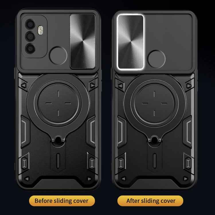 CD Texture Sliding Camshield Magnetic Holder Phone Case, For OPPO A53 4G, For OPPO A9 2020 / A5 2020 / A11x, For OPPO A79 5G Global