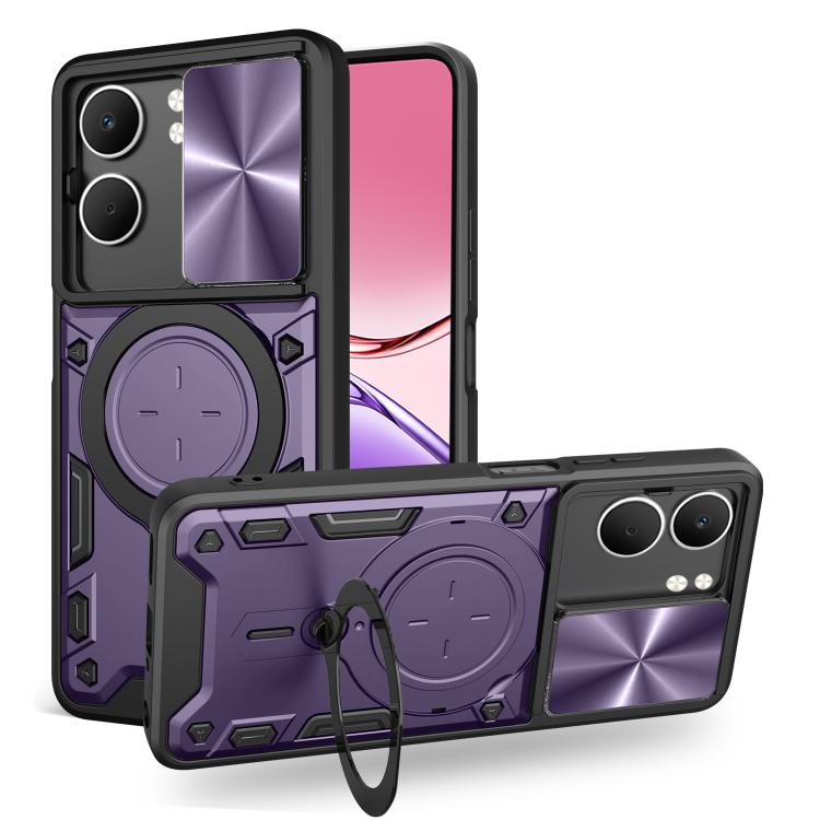 CD Texture Sliding Camshield Magnetic Holder Phone Case, For OPPO Reno16 F 5G, For OPPO Find X9 Ultra, For OPPO Find X9, For OPPO Find X9 Pro, For OPPO Reno14 F 5G Global, For OPPO A5 5G Global / A5x 5G, For OPPO Reno14 5G Global, For OPPO A59 5G Global