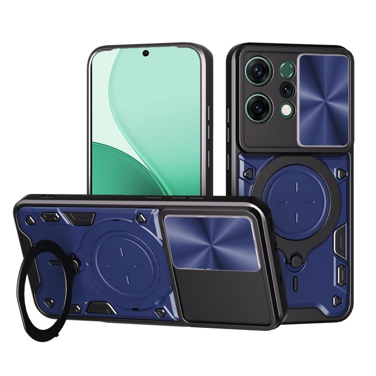 CD Texture Sliding Camshield Magnetic Holder Phone Case, For OPPO Reno16 F 5G, For OPPO Find X9 Ultra, For OPPO Find X9, For OPPO Find X9 Pro, For OPPO Reno14 F 5G Global, For OPPO A5 5G Global / A5x 5G, For OPPO Reno14 5G Global, For OPPO A59 5G Global