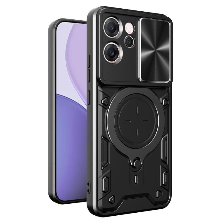CD Texture Sliding Camshield Magnetic Holder Phone Case, For OPPO Reno16 F 5G, For OPPO Find X9 Ultra, For OPPO Find X9, For OPPO Find X9 Pro, For OPPO Reno14 F 5G Global, For OPPO A5 5G Global / A5x 5G, For OPPO Reno14 5G Global, For OPPO A59 5G Global
