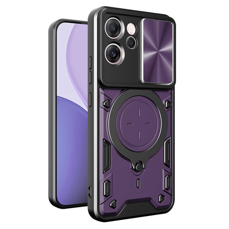 CD Texture Sliding Camshield Magnetic Holder Phone Case, For OPPO Reno16 F 5G, For OPPO Find X9 Ultra, For OPPO Find X9, For OPPO Find X9 Pro, For OPPO Reno14 F 5G Global, For OPPO A5 5G Global / A5x 5G, For OPPO Reno14 5G Global, For OPPO A59 5G Global