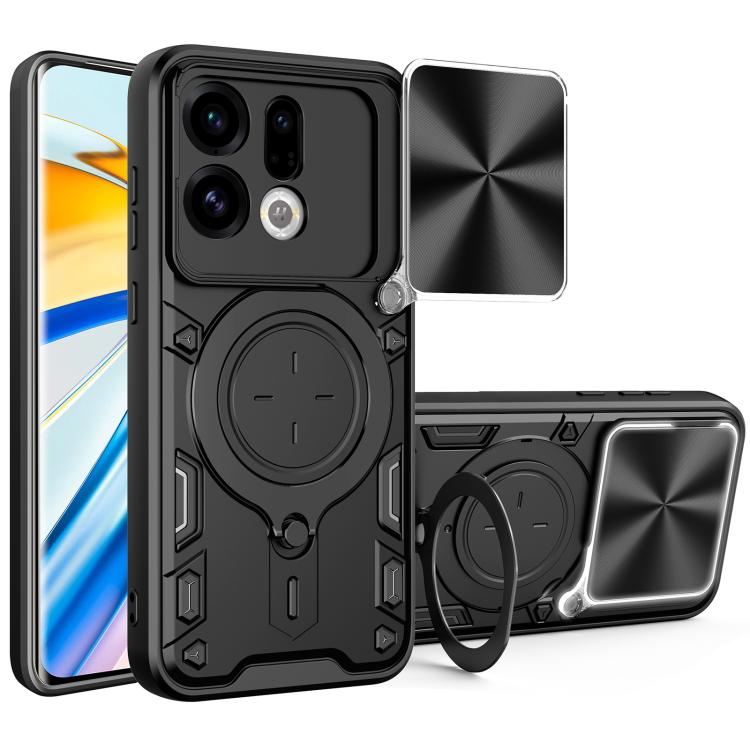 CD Texture Sliding Camshield Magnetic Holder Phone Case, For OPPO Reno16 F 5G, For OPPO Find X9 Ultra, For OPPO Find X9, For OPPO Find X9 Pro, For OPPO Reno14 F 5G Global, For OPPO A5 5G Global / A5x 5G, For OPPO Reno14 5G Global, For OPPO A59 5G Global