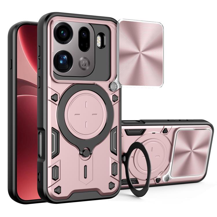 CD Texture Sliding Camshield Magnetic Holder Phone Case, For OPPO Reno16 F 5G, For OPPO Find X9 Ultra, For OPPO Find X9, For OPPO Find X9 Pro, For OPPO Reno14 F 5G Global, For OPPO A5 5G Global / A5x 5G, For OPPO Reno14 5G Global, For OPPO A59 5G Global