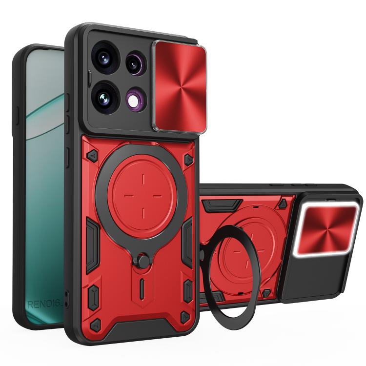 CD Texture Sliding Camshield Magnetic Holder Phone Case, For OPPO Reno16 F 5G, For OPPO Find X9 Ultra, For OPPO Find X9, For OPPO Find X9 Pro, For OPPO Reno14 F 5G Global, For OPPO A5 5G Global / A5x 5G, For OPPO Reno14 5G Global, For OPPO A59 5G Global
