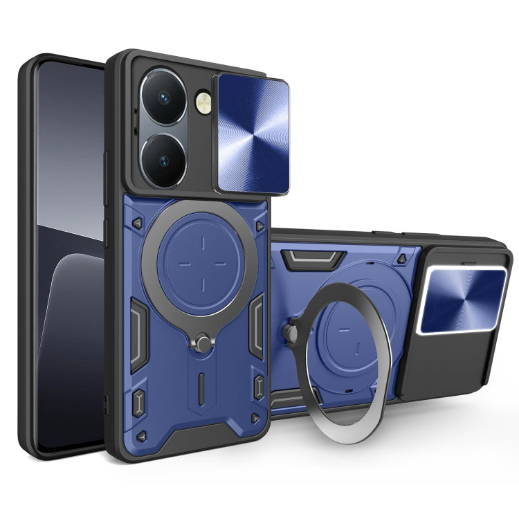 CD Texture Sliding Camshield Magnetic Holder Phone Case, For vivo V30e 5G Global, For vivo Y300 Pro, For vivo iQOO Z9s 5G, For vivo Y28 4G, For vivo Y03 / Y18 / Y18e 4G, For vivo V29e / Y200 5G, For vivo Y36 4G / 5G, For vivo S16 / S16 Pro / V27 5G