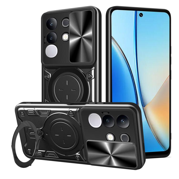 CD Texture Sliding Camshield Magnetic Holder Phone Case, For vivo Y39 5G, For vivo Y29s 5G, For vivo Y29 4G, For vivo V50 5G, For vivo iQOO 13, For vivo Y19s 4G, For vivo X200 5G, For vivo X200 Pro 5G