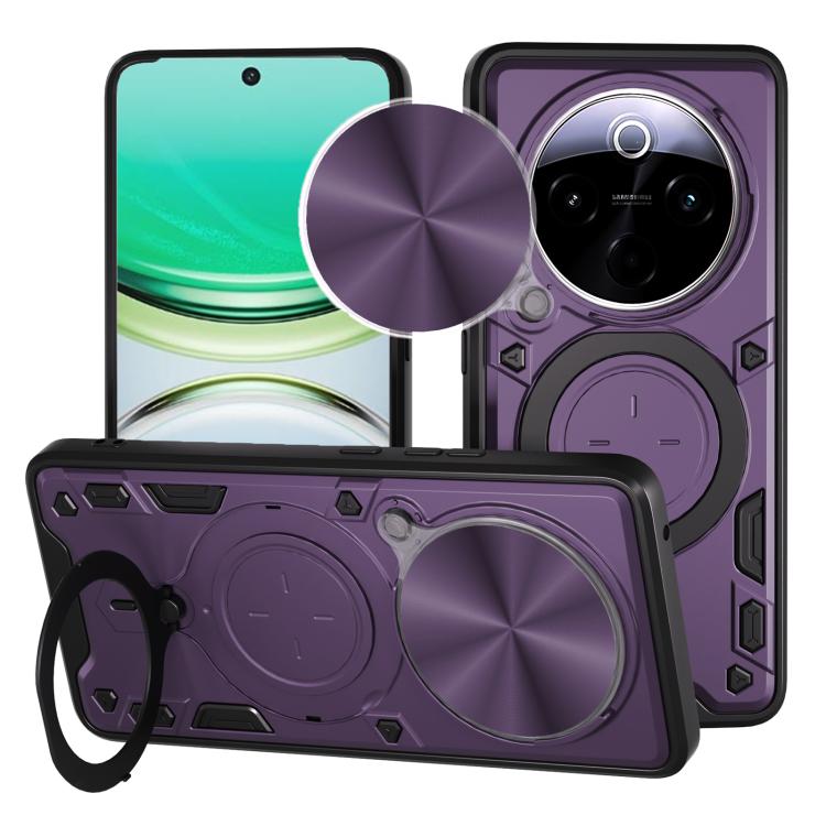 CD Texture Sliding Camshield Magnetic Holder Phone Case, For vivo V30e 5G Global, For vivo Y300 Pro, For vivo iQOO Z9s 5G, For vivo Y28 4G, For vivo Y03 / Y18 / Y18e 4G, For vivo V29e / Y200 5G, For vivo Y36 4G / 5G, For vivo S16 / S16 Pro / V27 5G