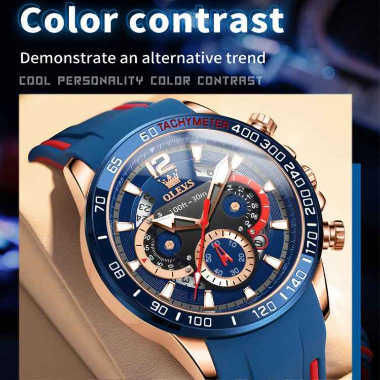 OLEVS 9936 Men Multifunctional Sports Waterproof Quartz Watch