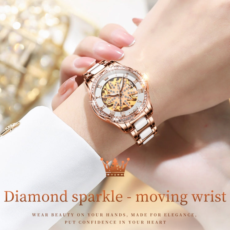 OLEVS 6681 Women Multifunctional Hollow Waterproof Mechanical Watch