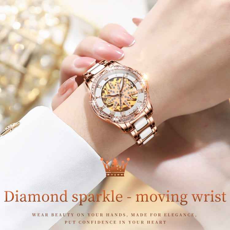 OLEVS 6681 Women Multifunctional Hollow Waterproof Mechanical Watch