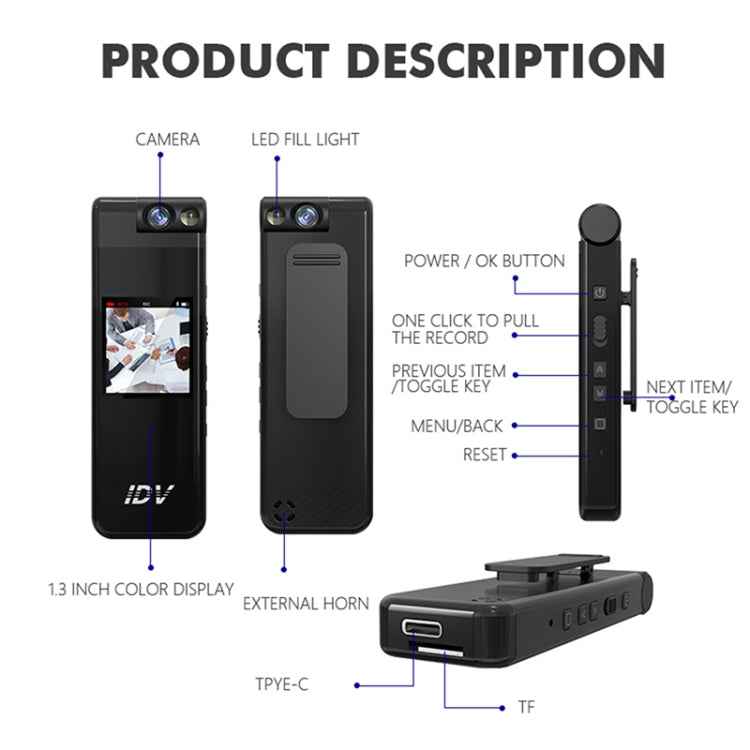 iDV L13 1080P Portable HD Mini Audio Video Recorder