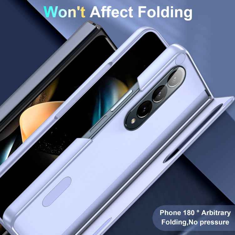 Skin Feel Fold Full Coverage Phone Case with Holder, For Samsung Galaxy Z Fold4, For Samsung Galaxy Z Fold3