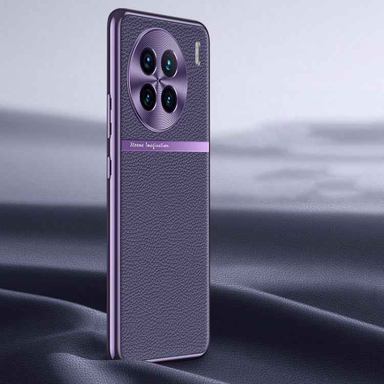 Litchi Texture Genuine Leather Phone Case, For vivo X90 Pro, For vivo X90, For vivo X90 Pro+