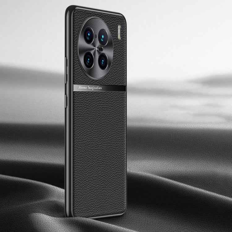 Litchi Texture Genuine Leather Phone Case, For vivo X90 Pro, For vivo X90, For vivo X90 Pro+