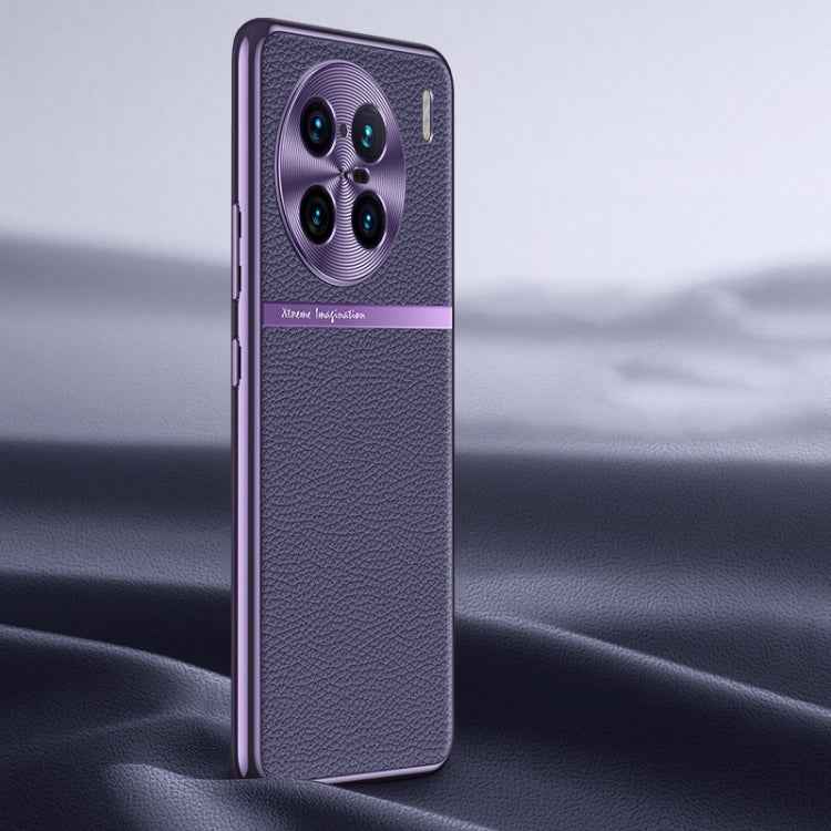 Litchi Texture Genuine Leather Phone Case, For vivo X90 Pro, For vivo X90, For vivo X90 Pro+