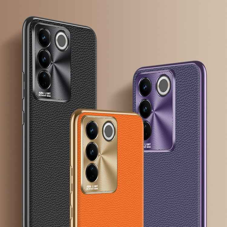 Litchi Texture Genuine Leather Phone Case, For vivo X90 Pro, For vivo X90, For vivo X90 Pro+