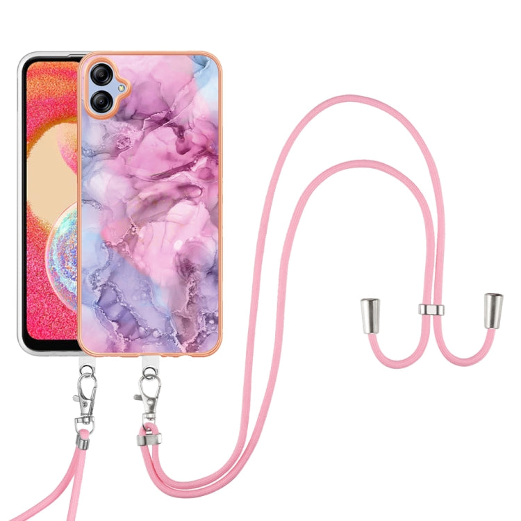 Electroplating Marble Dual-side IMD Phone Case with Lanyard, For Samsung Galaxy A25 5G, For Samsung Galaxy S23 FE 5G, For Samsung Galaxy A24, For Samsung Galaxy A04E