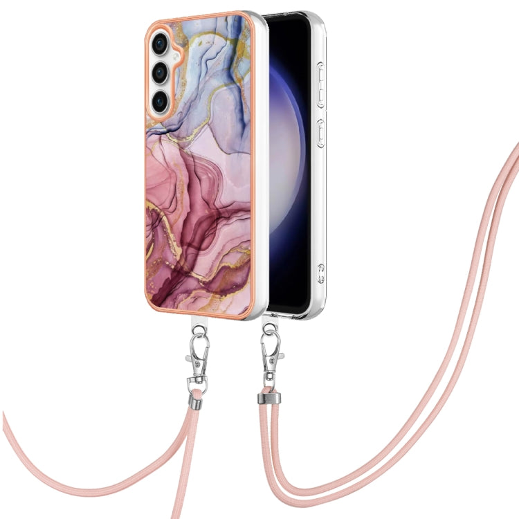 Electroplating Marble Dual-side IMD Phone Case with Lanyard, For Samsung Galaxy A25 5G, For Samsung Galaxy S23 FE 5G, For Samsung Galaxy A24, For Samsung Galaxy A04E
