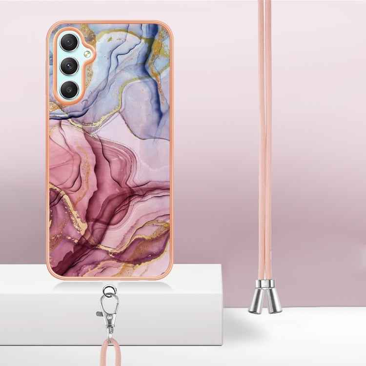 Electroplating Marble Dual-side IMD Phone Case with Lanyard, For Samsung Galaxy A25 5G, For Samsung Galaxy S23 FE 5G, For Samsung Galaxy A24, For Samsung Galaxy A04E