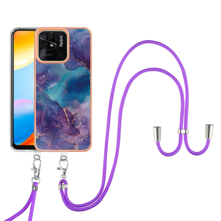 Electroplating Marble Dual-side IMD Phone Case with Lanyard