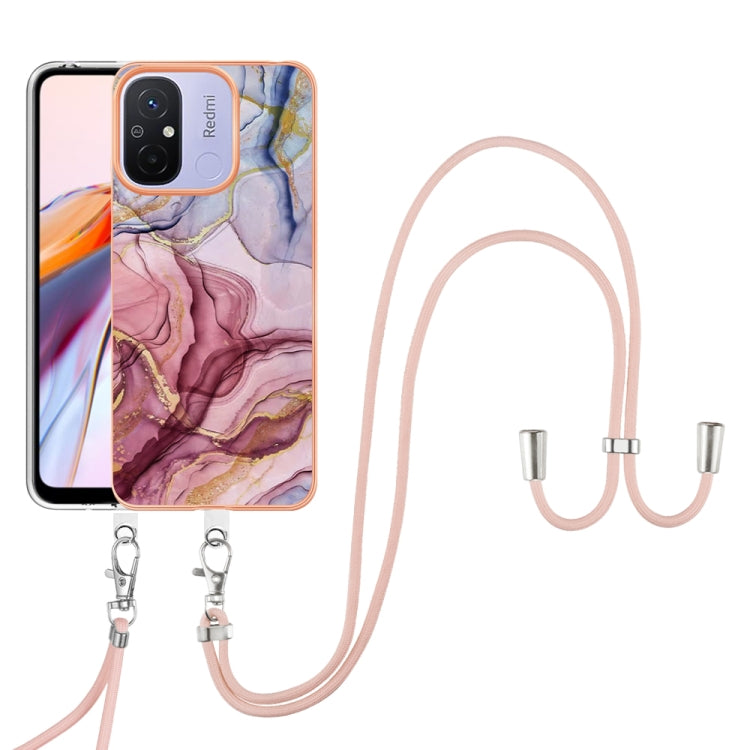 Electroplating Marble Dual-side IMD Phone Case with Lanyard