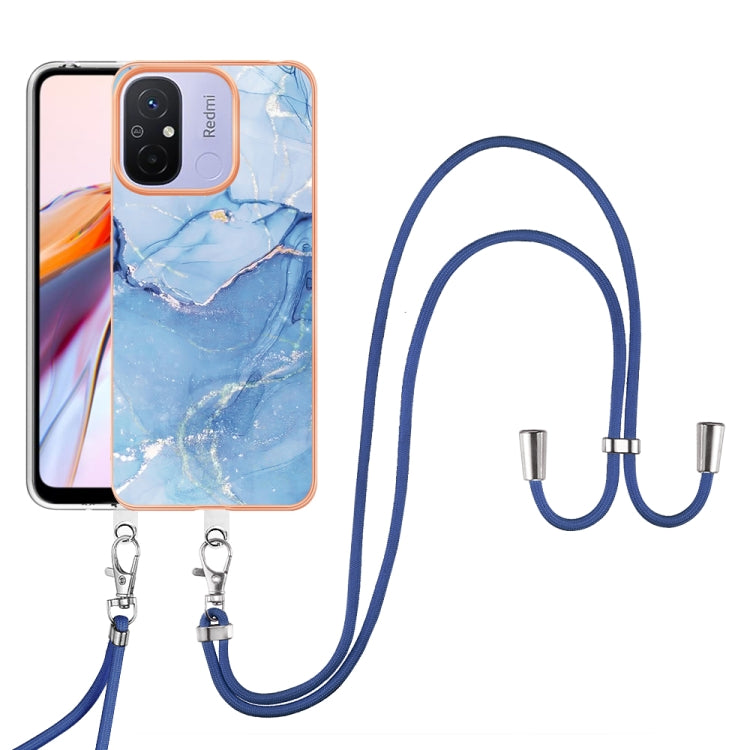 Electroplating Marble Dual-side IMD Phone Case with Lanyard