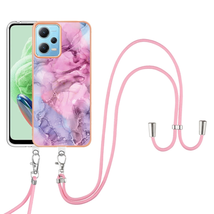Electroplating Marble Dual-side IMD Phone Case with Lanyard