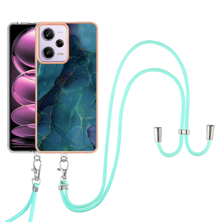 Electroplating Marble Dual-side IMD Phone Case with Lanyard