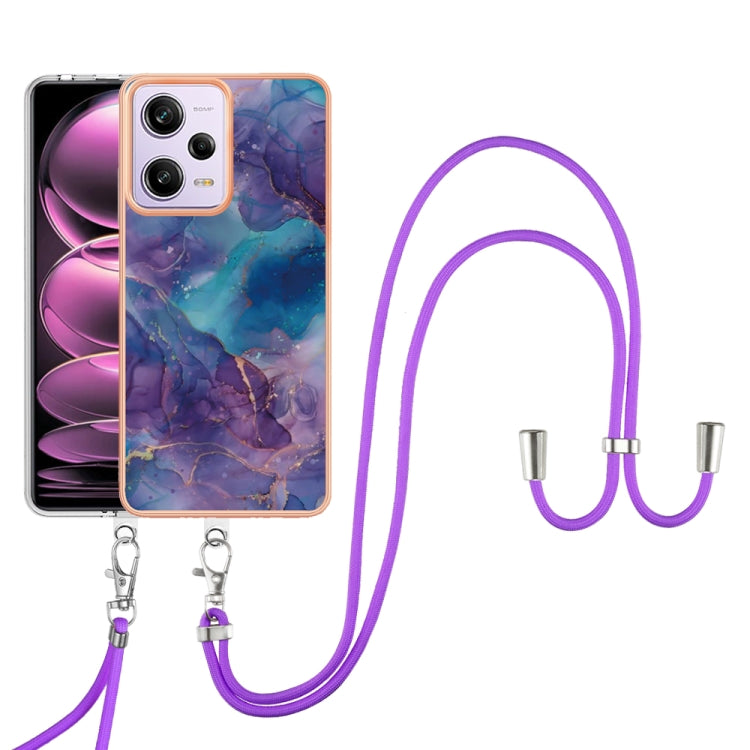 Electroplating Marble Dual-side IMD Phone Case with Lanyard