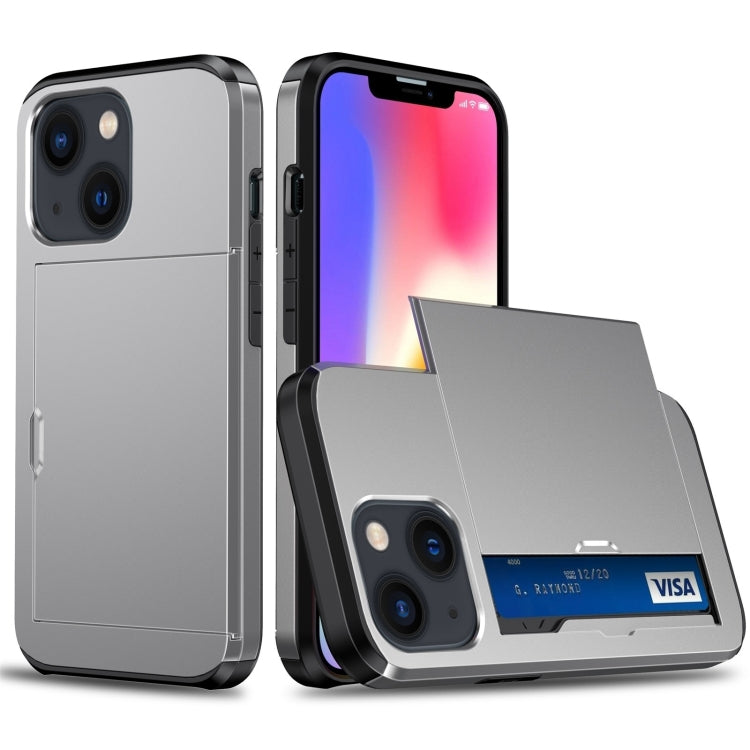 Shockproof Armor Phone Case with Slide Card Slot, For iPhone 15 Pro Max, For iPhone 15 Pro, For iPhone 15 Plus, For iPhone 15