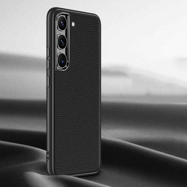 Litchi Texture Genuine Leather Phone Case, For Samsung Galaxy S23 Ultra 5G, For Samsung Galaxy S23 5G, For Samsung Galaxy S22 Ultra 5G, For Samsung Galaxy S22+ 5G, For Samsung Galaxy S22 5G