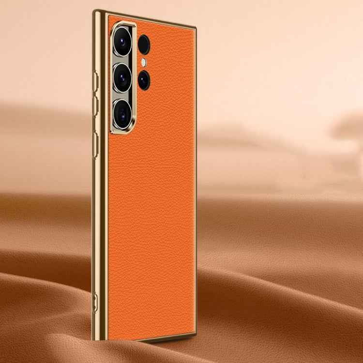 Litchi Texture Genuine Leather Phone Case, For Samsung Galaxy S23 Ultra 5G, For Samsung Galaxy S23 5G, For Samsung Galaxy S22 Ultra 5G, For Samsung Galaxy S22+ 5G, For Samsung Galaxy S22 5G