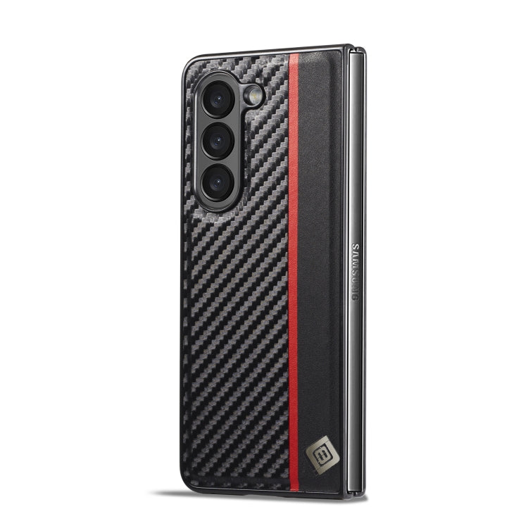 LC.IMEEKE Carbon Fiber PU + TPU Horizontal Flip Leather Phone Case