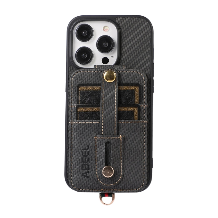 ABEEL Carbon Fiber RFID Card Holder Phone Case, For iPhone 15 Pro Max, For iPhone 14 Pro, For iPhone 14 Pro Max, For iPhone 15 Pro, For iPhone 13 Pro Max, For iPhone 13 Pro