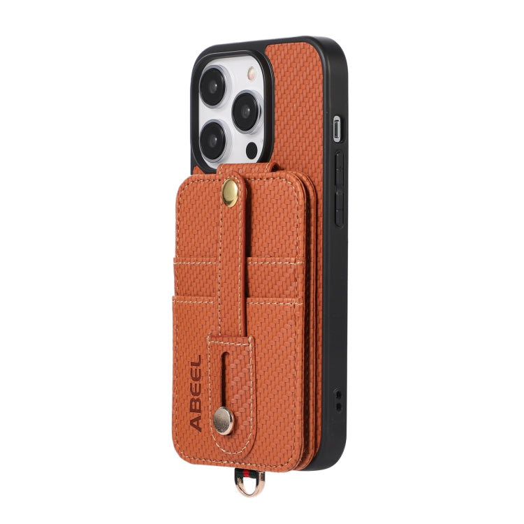 ABEEL Carbon Fiber RFID Card Holder Phone Case, For iPhone 15 Pro Max, For iPhone 14 Pro, For iPhone 14 Pro Max, For iPhone 15 Pro, For iPhone 13 Pro Max, For iPhone 13 Pro