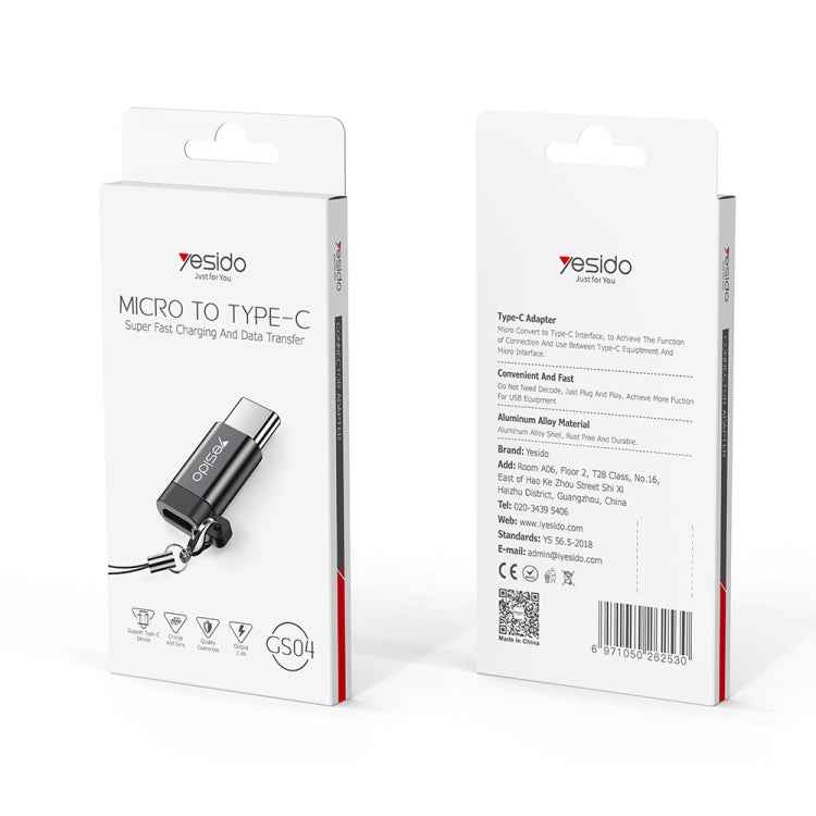 Yesido GS04 Type-C to Micro USB Mini Connector Adapter with Keychain