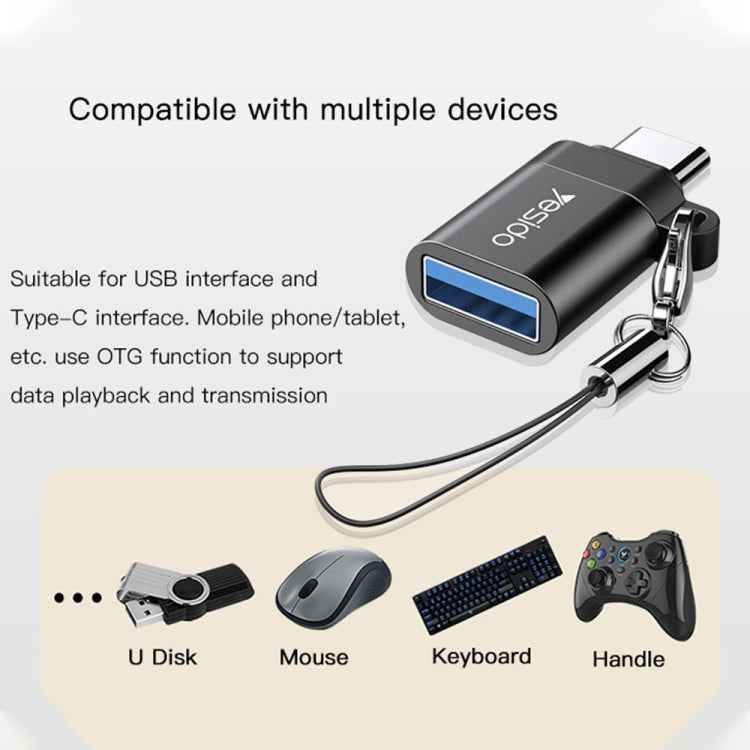 OTG Mini Connector Adapter with Keychain, Yesido GS06 Type-C to USB 3.0, Yesido GS07 Micro USB to USB 2.0