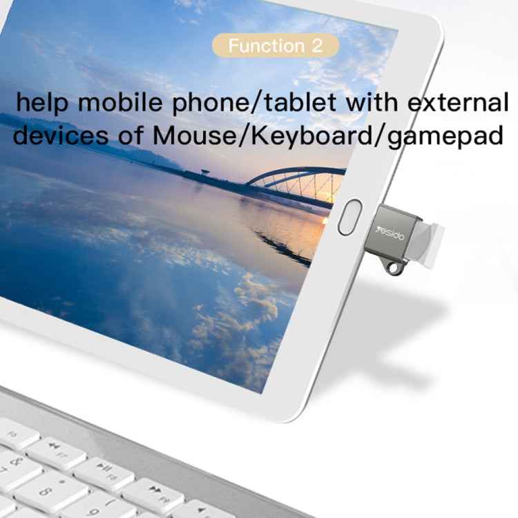 Yesido GS08 Type-C to USB 3.0 OTG Mini Connector Adapter with Keychain