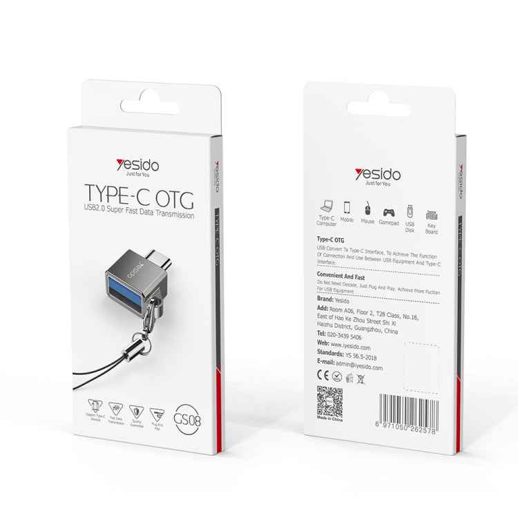 Yesido GS08 Type-C to USB 3.0 OTG Mini Connector Adapter with Keychain