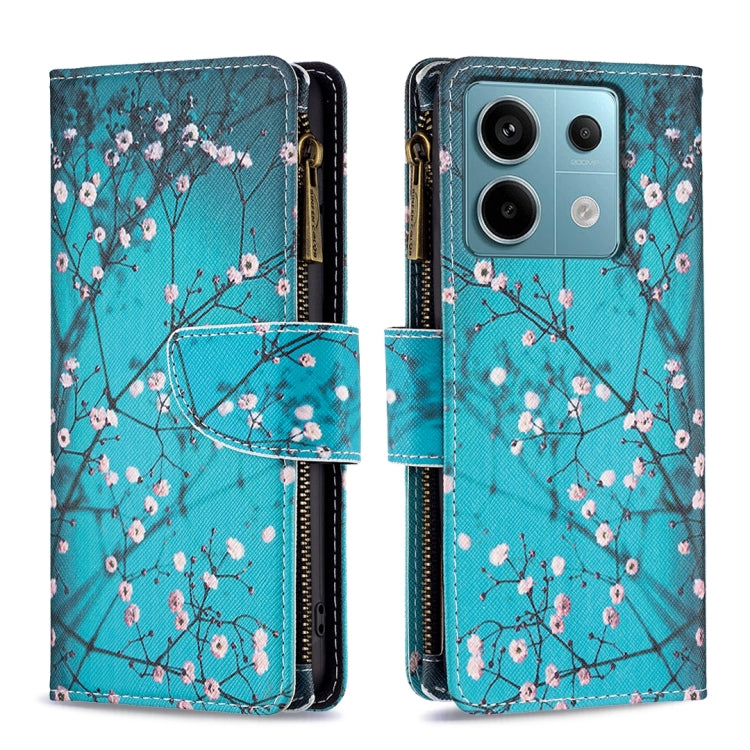 Colored Drawing Pattern Zipper Leather Phone Case