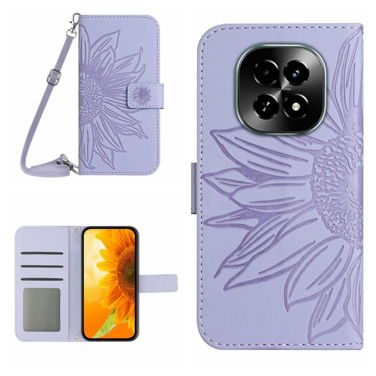 Skin Feel Sun Flower Embossed Flip Leather Phone Case with Lanyard, For Realme C75 4G, For Realme 13+ 5G Global, For Realme 13 Pro 5G / 13 Pro+ 5G, For Realme C63 5G