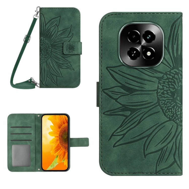 Skin Feel Sun Flower Embossed Flip Leather Phone Case with Lanyard, For Realme C75 4G, For Realme 13+ 5G Global, For Realme 13 Pro 5G / 13 Pro+ 5G, For Realme C63 5G