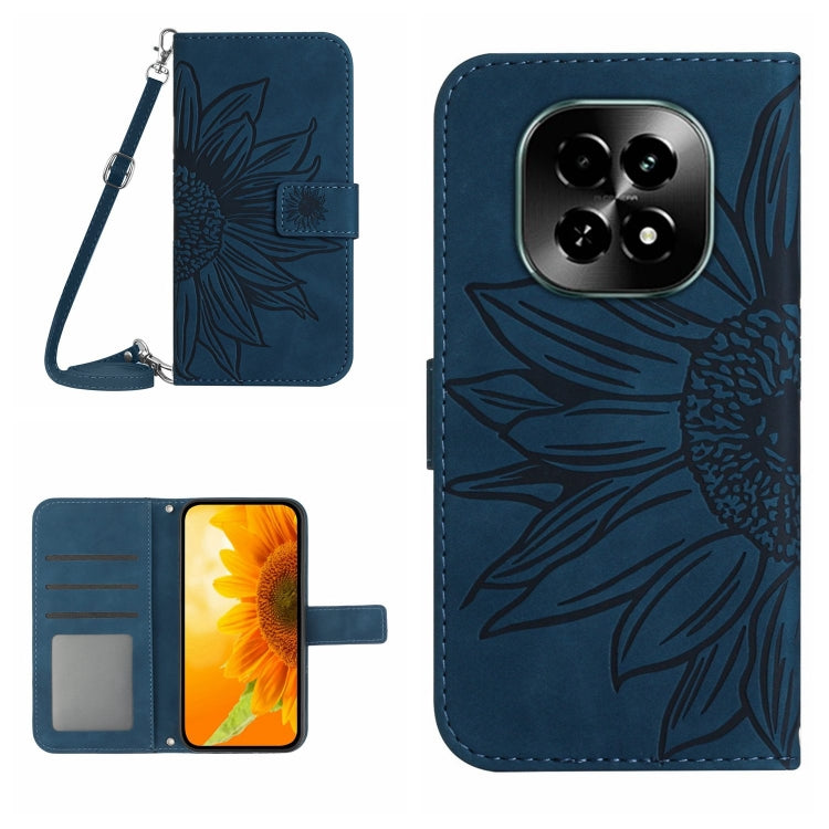 Skin Feel Sun Flower Embossed Flip Leather Phone Case with Lanyard, For Realme C75 4G, For Realme 13+ 5G Global, For Realme 13 Pro 5G / 13 Pro+ 5G, For Realme C63 5G