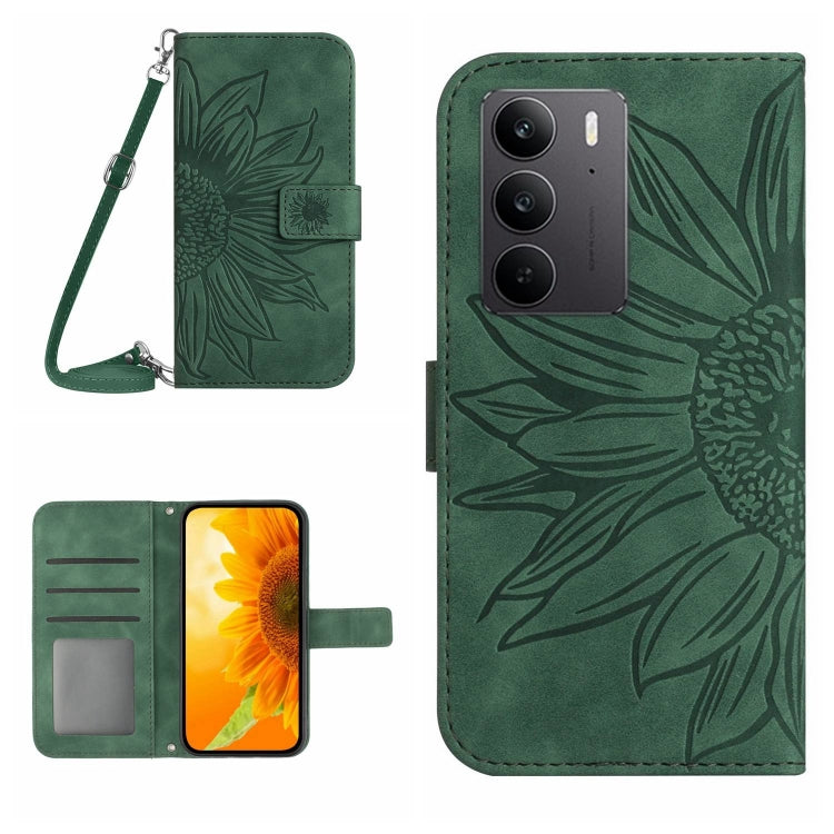 Skin Feel Sun Flower Embossed Flip Leather Phone Case with Lanyard, For Realme 14 5G Global / P3 5G Global, For Realme P3 Pro 5G Global, For Realme 14 Pro+ 5G, For Realme C75 4G