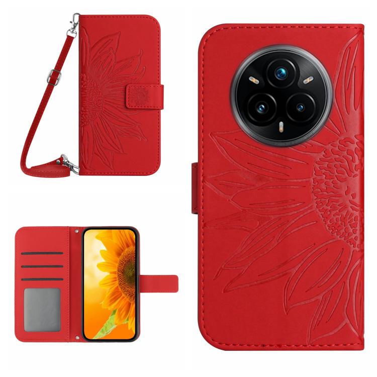 Skin Feel Sun Flower Embossed Flip Leather Phone Case with Lanyard, For Realme C75 5G, For Realme 14 5G Global / P3 5G Global, For Realme P3 Pro 5G Global, For Realme 14 Pro+ 5G
