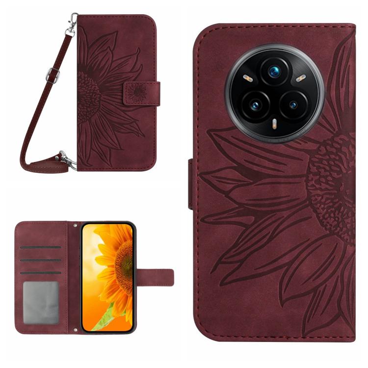 Skin Feel Sun Flower Embossed Flip Leather Phone Case with Lanyard, For Realme C75 5G, For Realme 14 5G Global / P3 5G Global, For Realme P3 Pro 5G Global, For Realme 14 Pro+ 5G