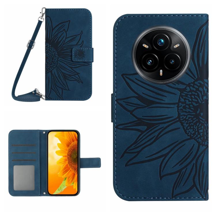 Skin Feel Sun Flower Embossed Flip Leather Phone Case with Lanyard, For Realme C75 5G, For Realme 14 5G Global / P3 5G Global, For Realme P3 Pro 5G Global, For Realme 14 Pro+ 5G