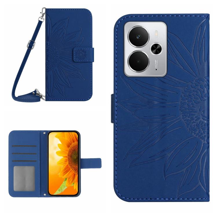 Skin Feel Sun Flower Embossed Flip Leather Phone Case with Lanyard, For Realme C75 5G, For Realme 14 5G Global / P3 5G Global, For Realme P3 Pro 5G Global, For Realme 14 Pro+ 5G