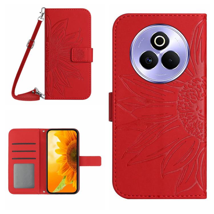 Skin Feel Sun Flower Embossed Flip Leather Phone Case with Lanyard, For Realme C75 5G, For Realme 14 5G Global / P3 5G Global, For Realme P3 Pro 5G Global, For Realme 14 Pro+ 5G